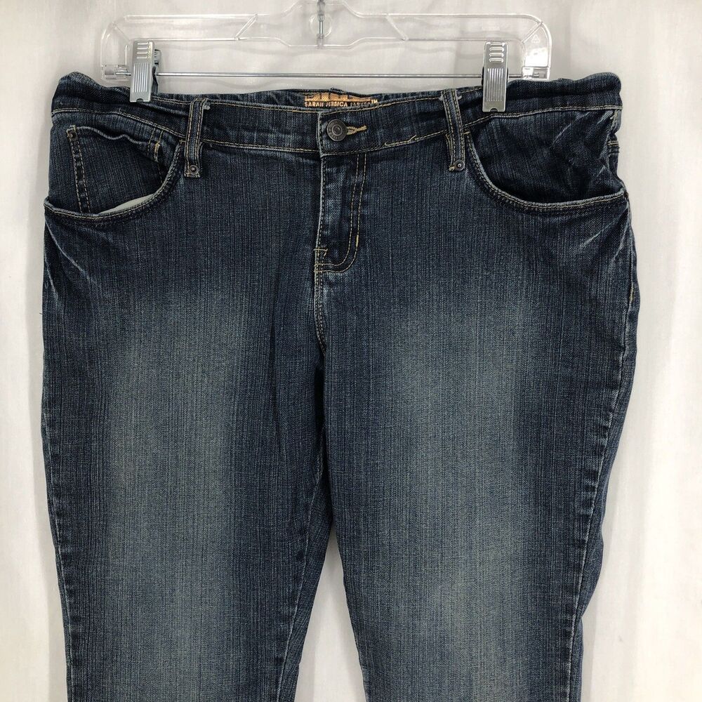 Bitten Sarah Jessica Parker Skinny Crop Zip Ankle Denim Jeans 12 (34x24)